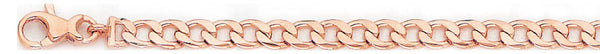 14k rose gold, 18k pink gold chain 5mm Flat Curb Link Bracelet