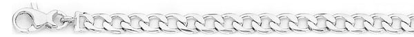 18k white gold chain, 14k white gold chain 5mm Flat Curb Link Bracelet