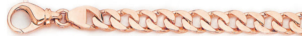 14k rose gold, 18k pink gold chain 7.1mm Flat Curb Link Bracelet