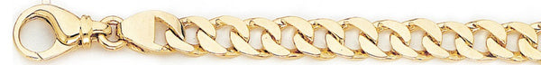 18k yellow gold chain, 14k yellow gold chain 7.1mm Flat Curb Link Bracelet