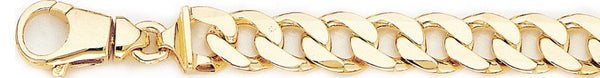 18k yellow gold chain, 14k yellow gold chain 10mm Flat Curb Link Bracelet
