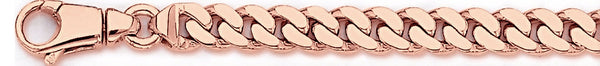14k rose gold, 18k pink gold chain 7.7mm Flat Curb Link Bracelet