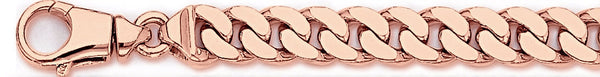 14k rose gold, 18k pink gold chain 9.6mm Flat Curb Link Bracelet