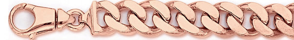14k rose gold, 18k pink gold chain 12.4mm Flat Curb Link Bracelet