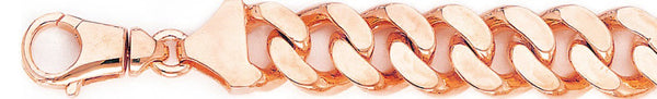 14k rose gold, 18k pink gold chain 14.3mm Flat Curb Link Bracelet