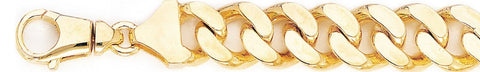 14.3mm Flat Curb Link Bracelet custom made gold chain