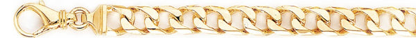 18k yellow gold chain, 14k yellow gold chain 7mm Beveled Flat Curb Link Bracelet