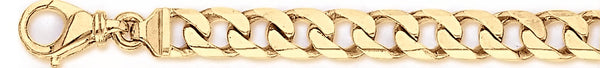 18k yellow gold chain, 14k yellow gold chain 8.2mm Beveled Flat Curb Link Bracelet