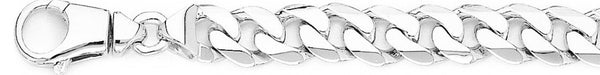 18k white gold chain, 14k white gold chain 10.1mm Beveled Flat Curb Link Bracelet