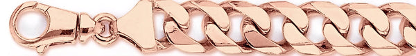 14k rose gold, 18k pink gold chain 13.1mm Beveled Flat Curb Link Bracelet