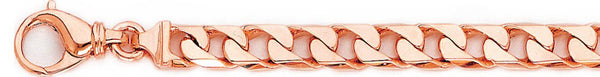 14k rose gold, 18k pink gold chain 7.4mm Straight Curb Link Bracelet
