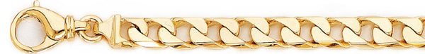 18k yellow gold chain, 14k yellow gold chain 7.4mm Straight Curb Link Bracelet