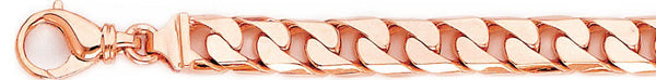 14k rose gold, 18k pink gold chain 8.5mm Straight Curb Link Bracelet