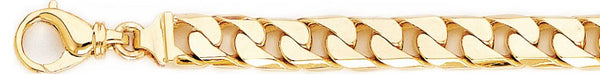 18k yellow gold chain, 14k yellow gold chain 8.5mm Straight Curb Link Bracelet