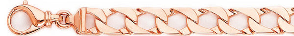 14k rose gold, 18k pink gold chain 8.9mm Flat Curb Link Bracelet
