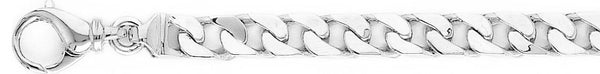 18k white gold chain, 14k white gold chain 7.4mm Traditional Curb Link Bracelet