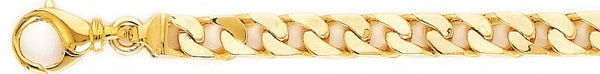 18k yellow gold chain, 14k yellow gold chain 7.4mm Traditional Curb Link Bracelet