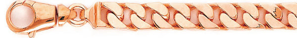 14k rose gold, 18k pink gold chain 9mm Traditional Curb Link Bracelet