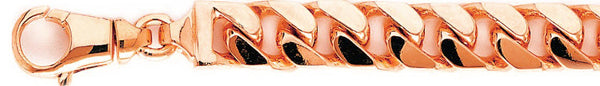 14k rose gold, 18k pink gold chain 10.7mm Traditional Curb Link Bracelet