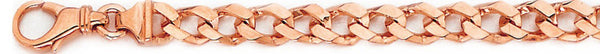 14k rose gold, 18k pink gold chain 6.4mm Flat-Top Curb Link Bracelet