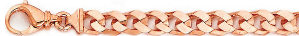 14k rose gold, 18k pink gold chain 7.8mm Flat-Top Curb Link Bracelet