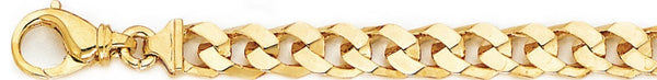 18k yellow gold chain, 14k yellow gold chain 7.8mm Flat-Top Curb Link Bracelet