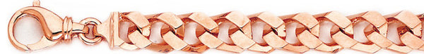 14k rose gold, 18k pink gold chain 8.7mm Flat-Top Curb Link Bracelet