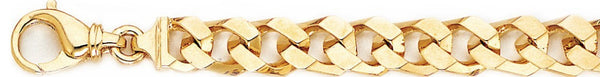 18k yellow gold chain, 14k yellow gold chain 8.7mm Flat-Top Curb Link Bracelet
