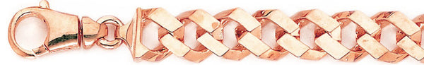 14k rose gold, 18k pink gold chain 11.6mm Flat-Top Curb Link Bracelet