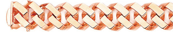 14k rose gold, 18k pink gold chain 15.3mm Flat-Top Curb Link Bracelet