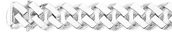18k white gold chain, 14k white gold chain 15.3mm Flat-Top Curb Link Bracelet