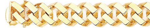 15.3mm Flat-Top Curb Link Bracelet custom made gold chain