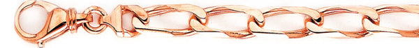 14k rose gold, 18k pink gold chain 7.7mm Thin Curb Link Bracelet