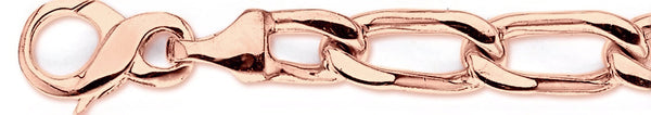 14k rose gold, 18k pink gold chain 13.7mm Thin Curb Link Bracelet