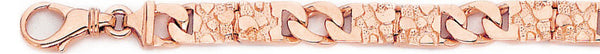 14k rose gold, 18k pink gold chain 7mm Nugget Curb Link Bracelet