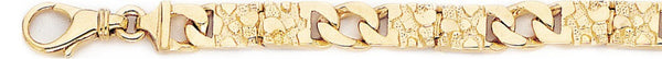 18k yellow gold chain, 14k yellow gold chain 7mm Nugget Curb Link Bracelet