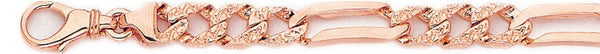 14k rose gold, 18k pink gold chain 6.6mm Nugget Curb Link Bracelet