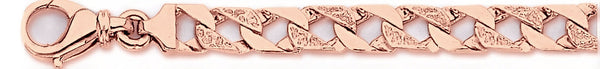 14k rose gold, 18k pink gold chain 7.5mm Nugget Curb Link Bracelet