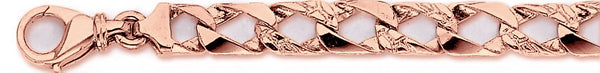 14k rose gold, 18k pink gold chain 8.5mm Nugget Curb Link Bracelet