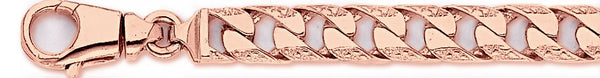 14k rose gold, 18k pink gold chain 8.9mm Nugget Curb Link Bracelet