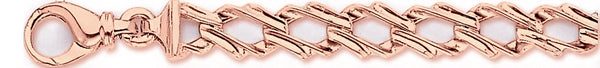 14k rose gold, 18k pink gold chain 9.1mm Nugget Curb Link Bracelet