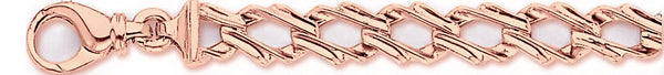 14k rose gold, 18k pink gold chain 9.1mm Nugget Curb Link Bracelet
