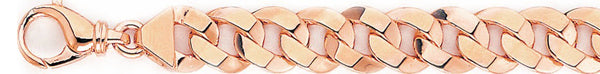 14k rose gold, 18k pink gold chain 10.8mm Smooth Curb Link Bracelet